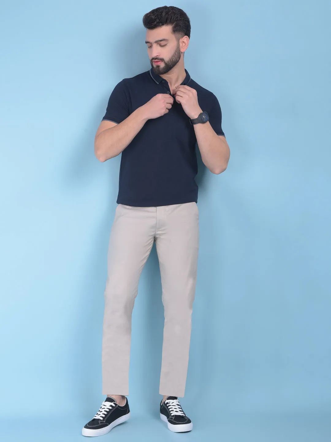 Khaki Stretchable Trousers