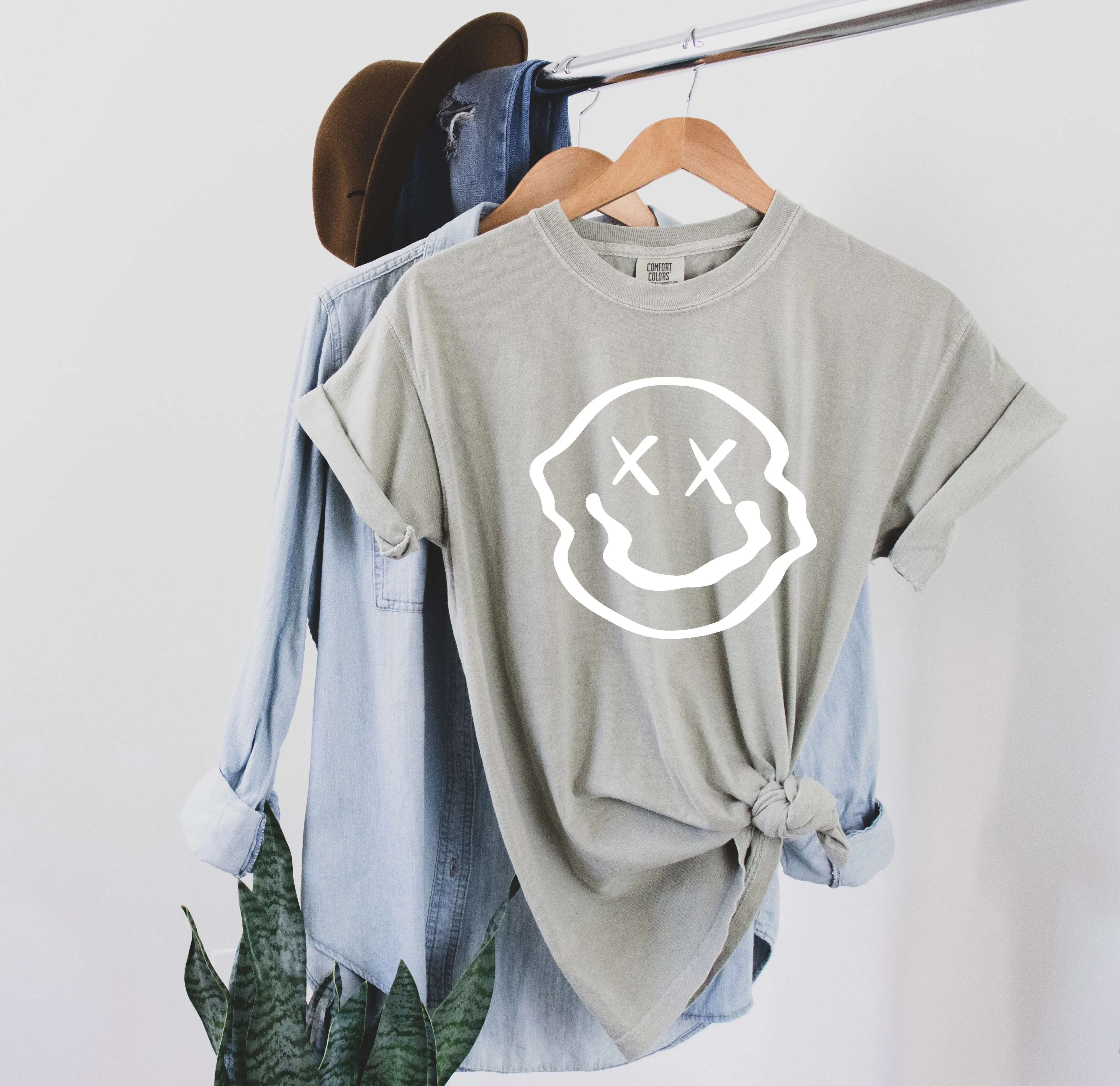 Melted Smiley Comfort Colors T Shirt