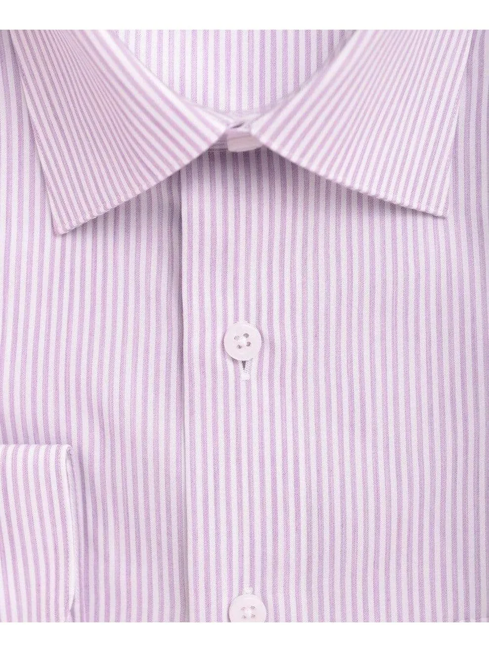 Mens Classic Fit Purple Striped Spread Collar Easy Care Cotton Dress Shirt