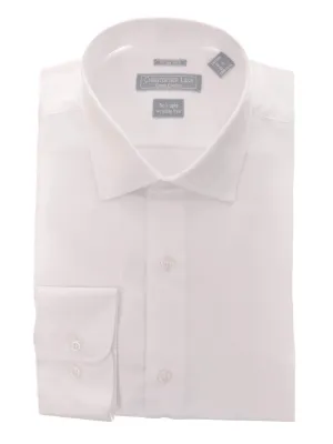 Mens Contemporary Fit Solid Spread Collar Cotton Wrinkle Free Dress Shirt
