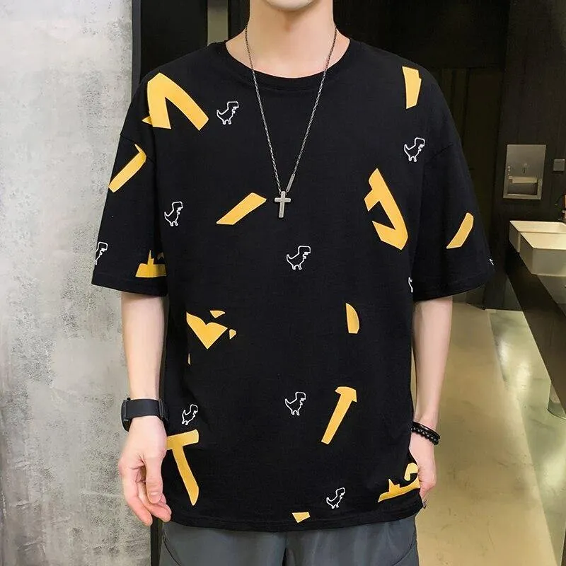 Men's Korean Style Loose Fit O-neck T-Shirt