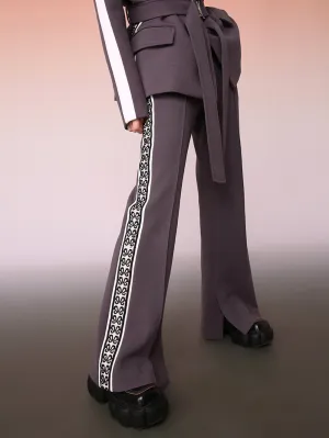 MUKZIN Spliced Casual Gray Versatile Bell Bottoms