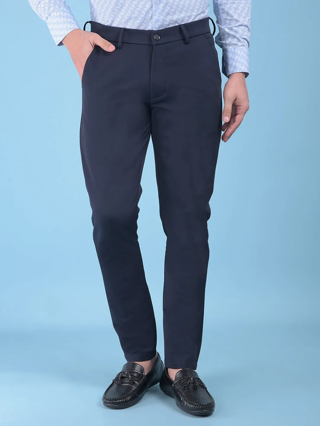 Navy Blue Stretchable Trousers