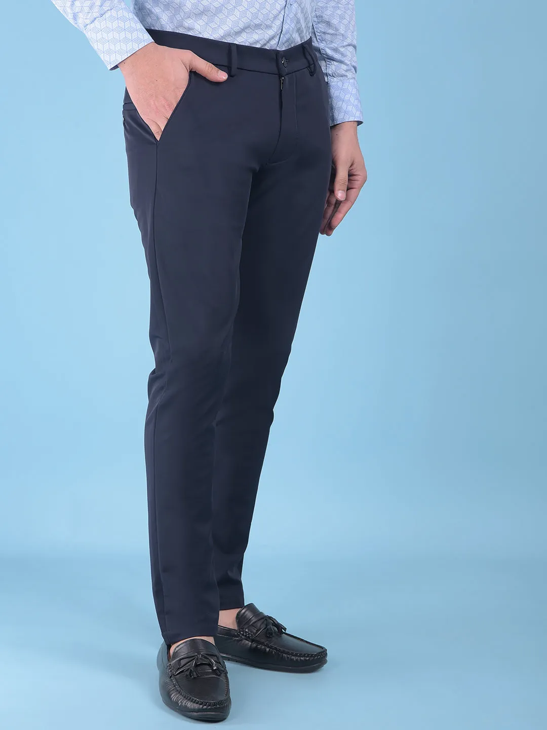Navy Blue Stretchable Trousers