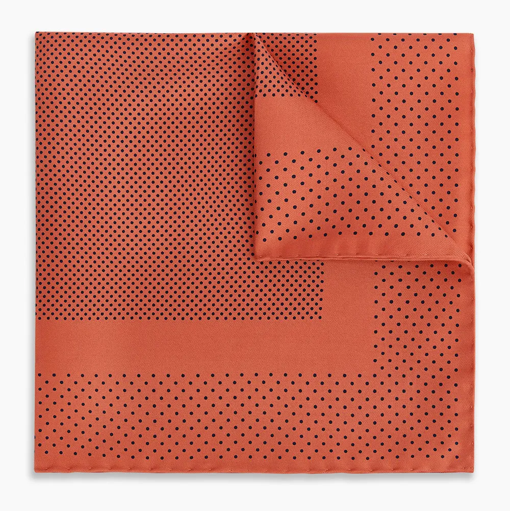Orange Dot Silk Pocket Square