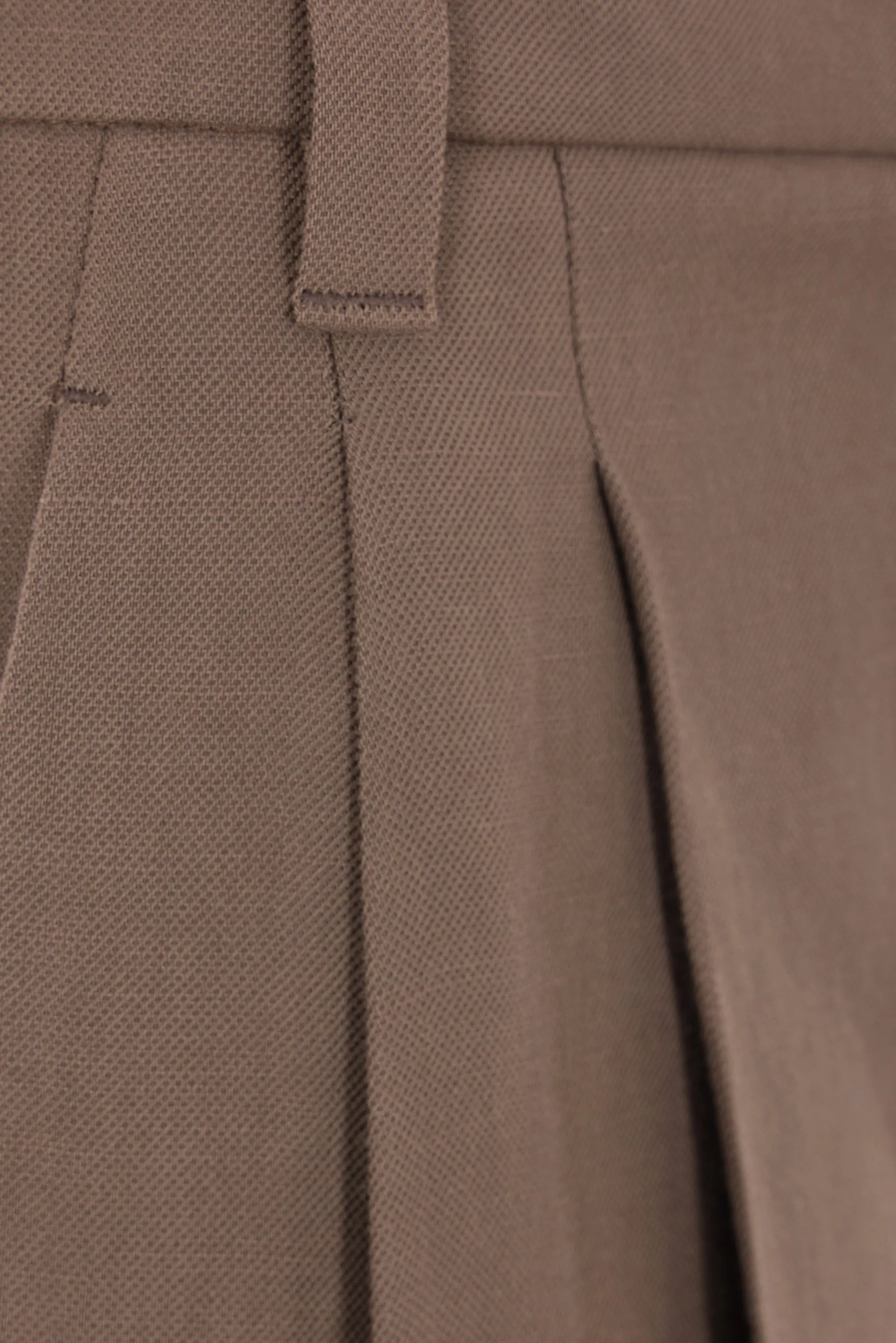 Pleated Linen Blend Trousers