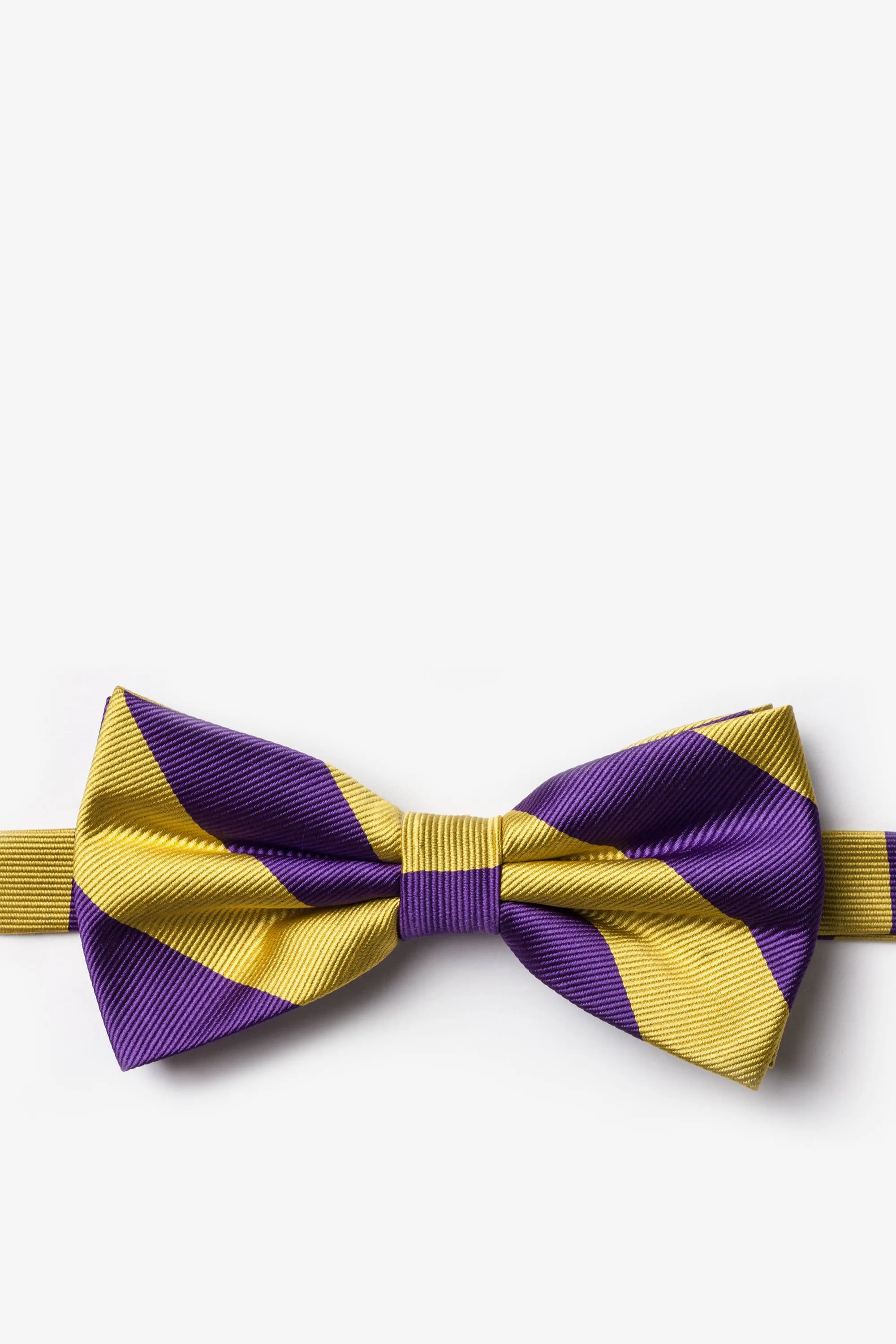 Purple and Gold Stripe - Collegiate Stripe Necktie: Self-tie Bowtie or Necktie