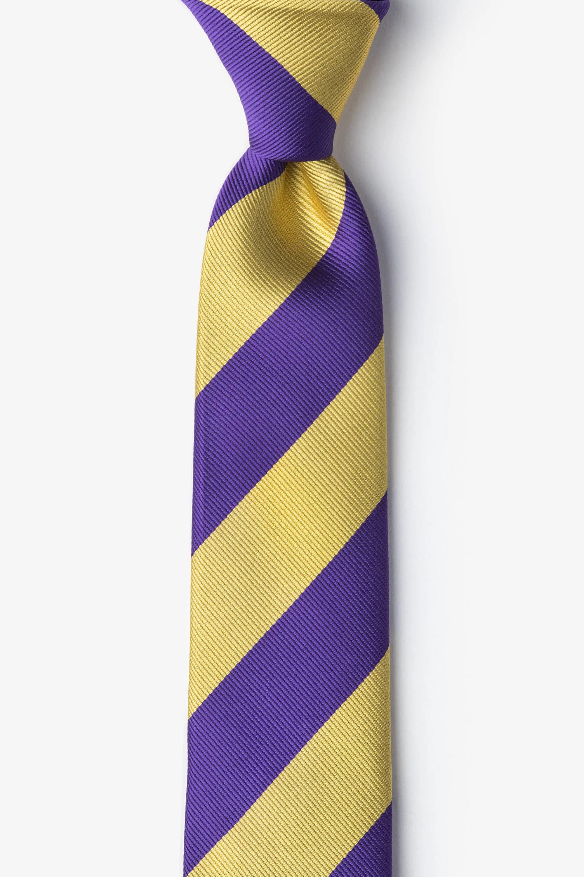 Purple and Gold Stripe - Collegiate Stripe Necktie: Self-tie Bowtie or Necktie