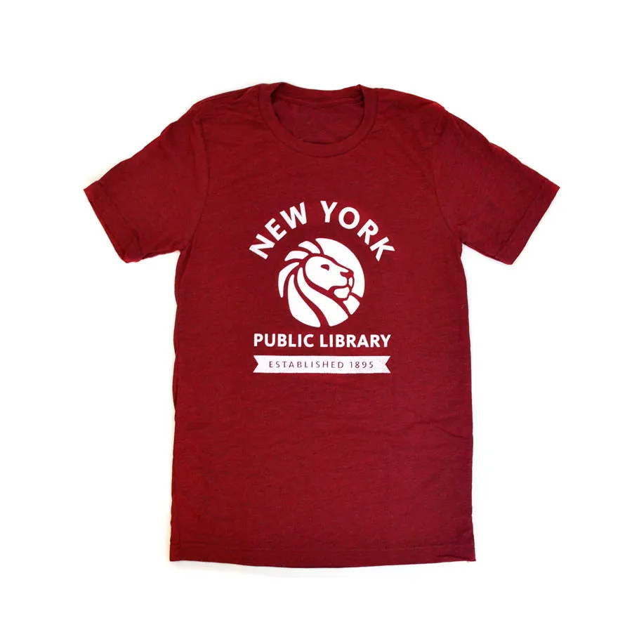 Red Flecked NYPL 1895 T-shirt