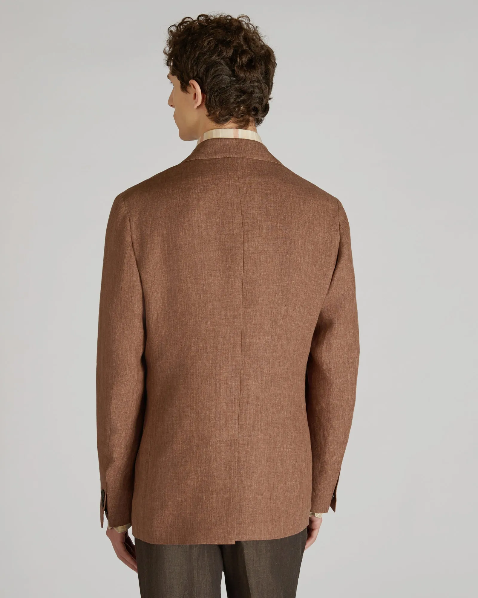 Regular-fit delavé linen jacket