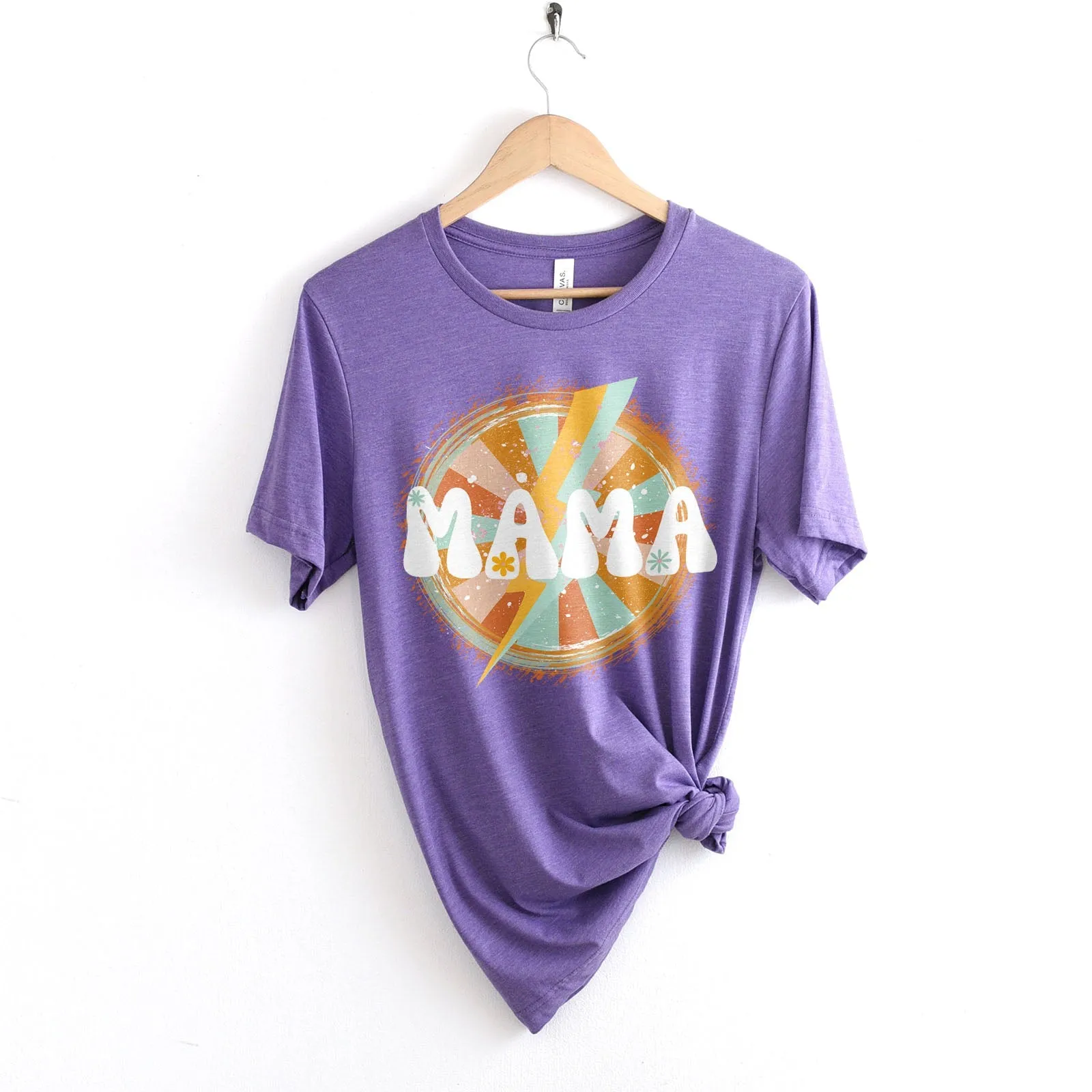 Retro Lightning Mama Tee Shirts For Women - Christian Shirts for Women - Religious Tee Shirts