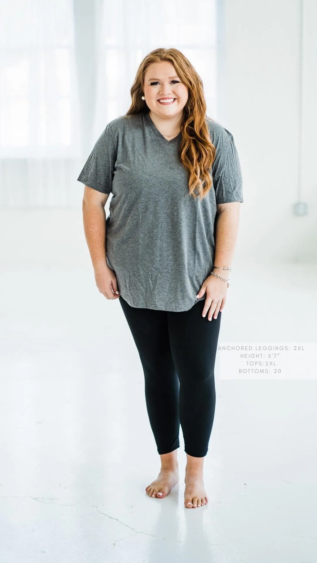 S, L & 3X ONLY Anchored Arrows Fleece Lined Full Length Black Leggings w/pockets