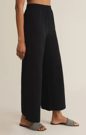 Scout Textured High Rise Slub Black  Pant