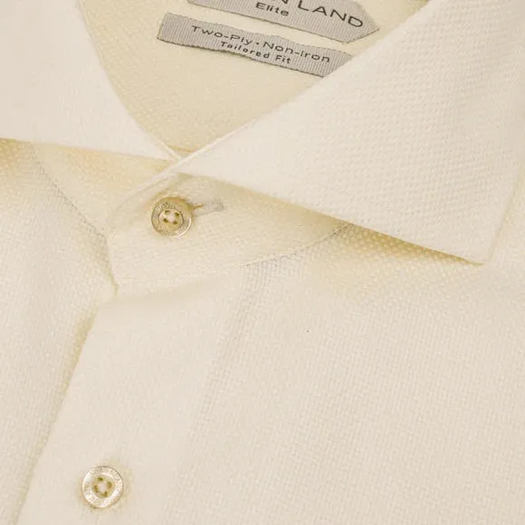Steven Land Elite Mens Cream Cutaway Collar French Cuff Cotton Dress Shirt