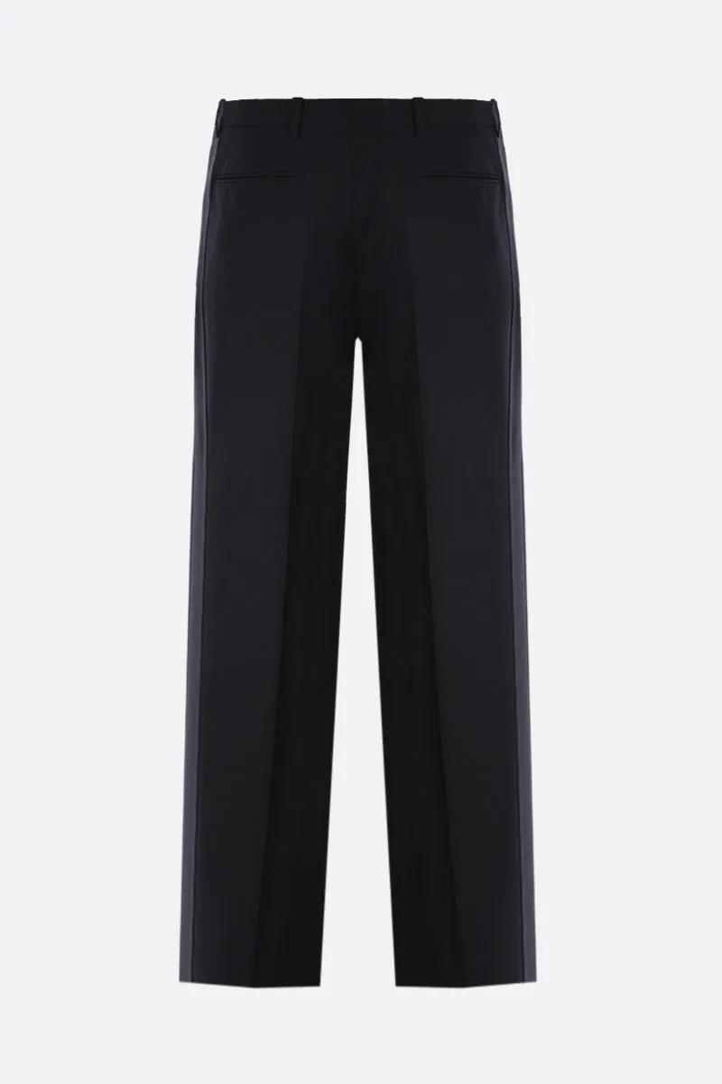 Striped Band Wool Blend Pants