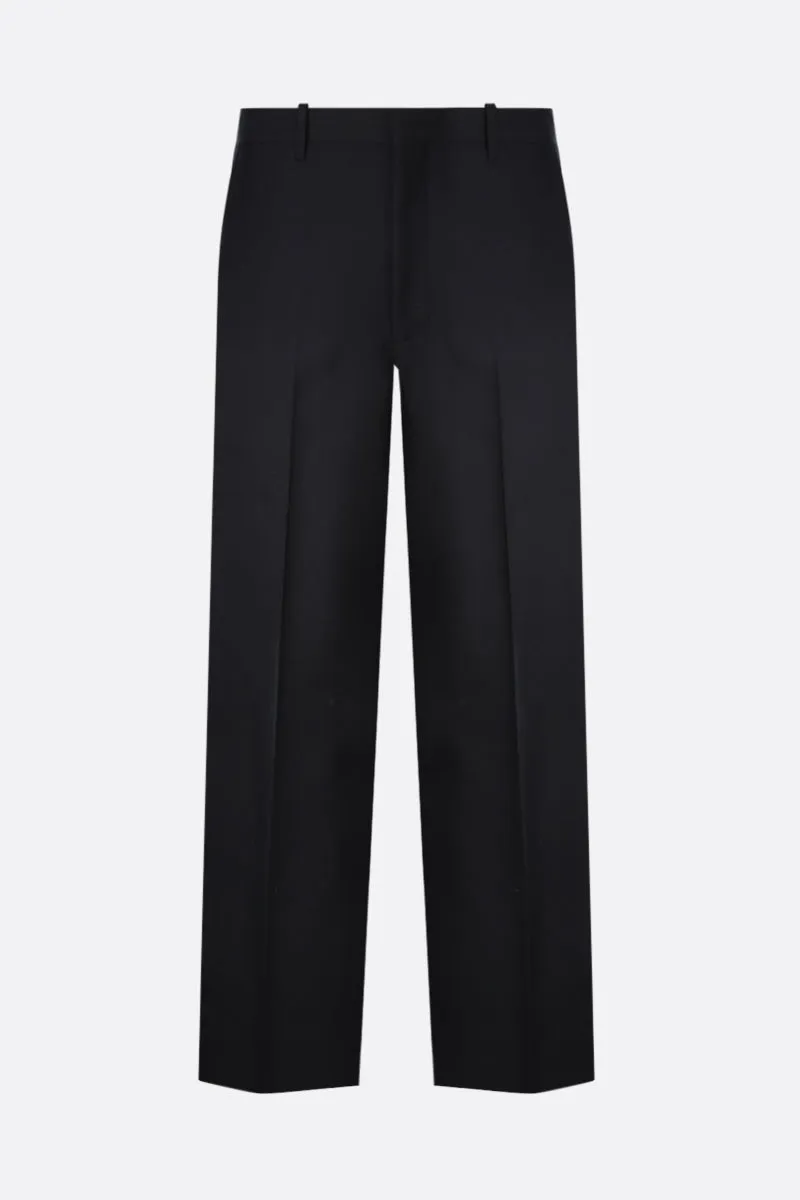 Striped Band Wool Blend Pants