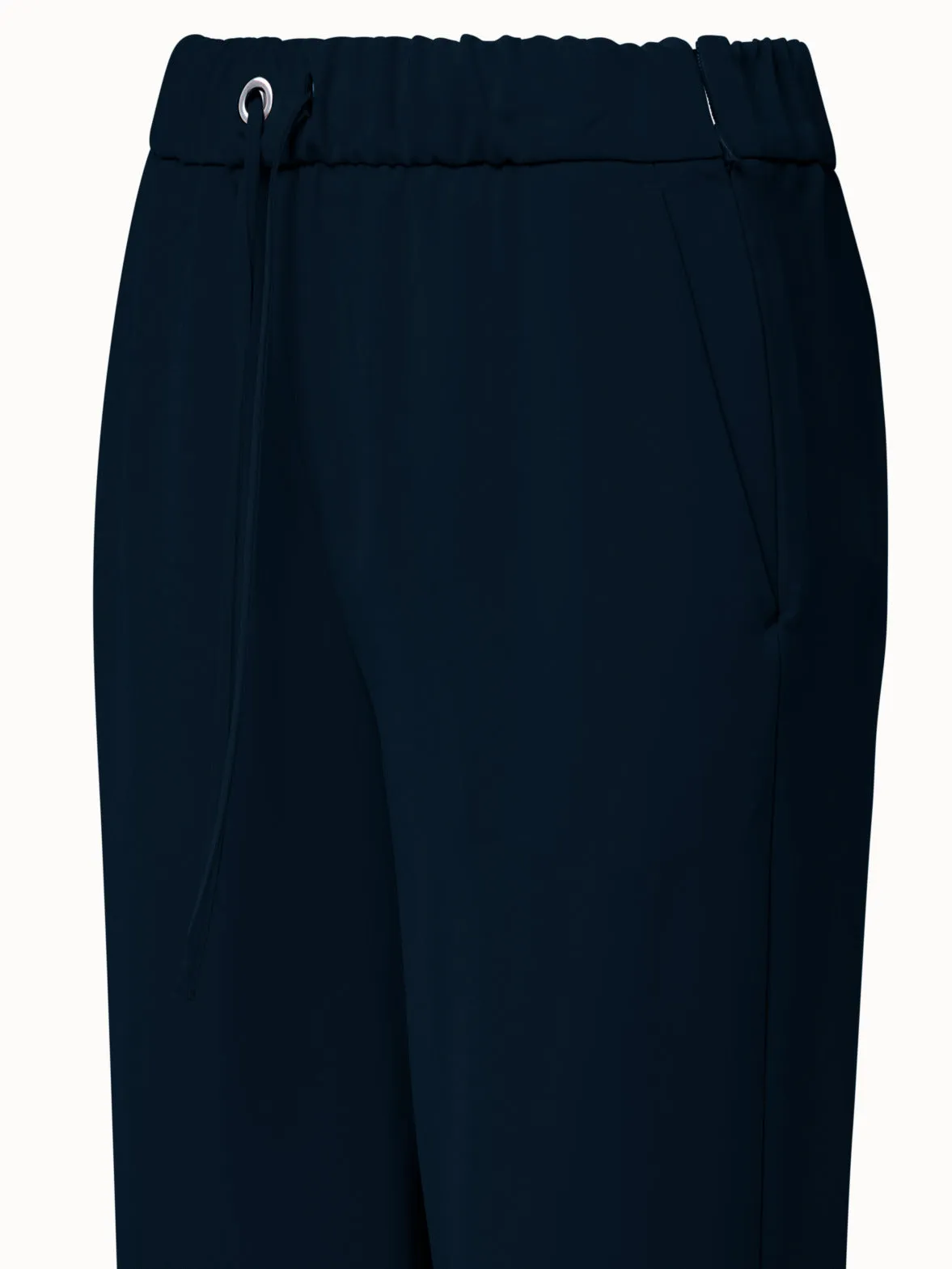 Tapered Crêpe Pants with Slits