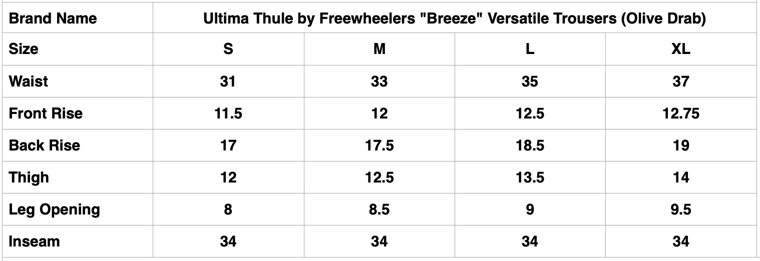 Ultima Thule by Freewheelers "Breeze" Versatile Trousers (Olive Drab)