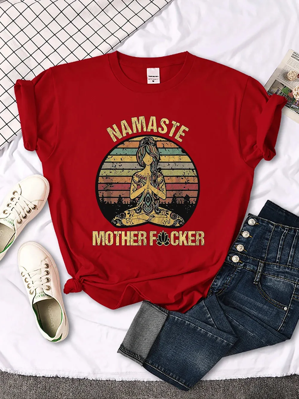 Vintage Namaste Mother** Design Womens T-Shirt