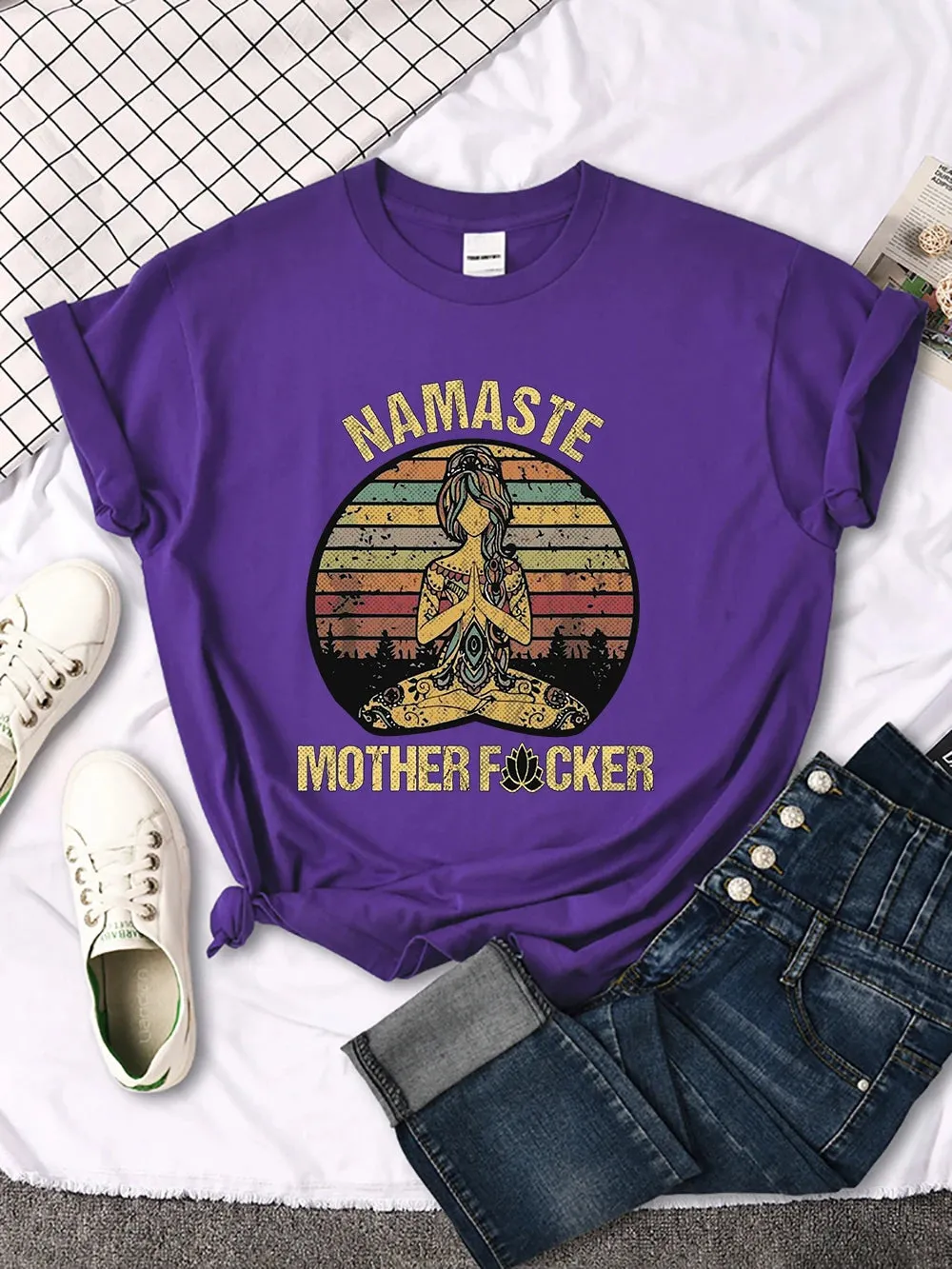 Vintage Namaste Mother** Design Womens T-Shirt