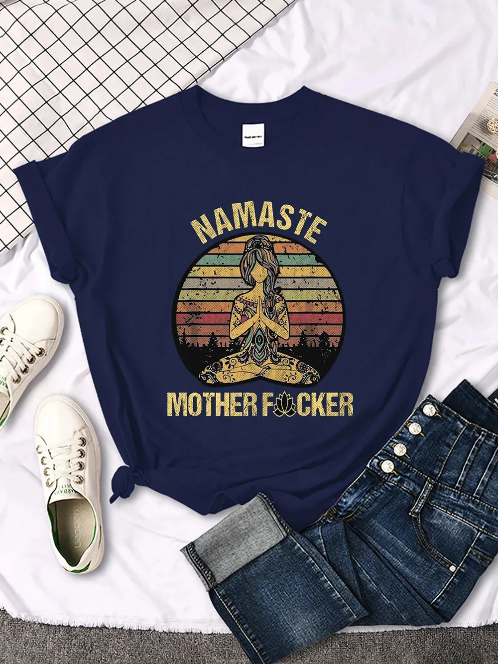 Vintage Namaste Mother** Design Womens T-Shirt