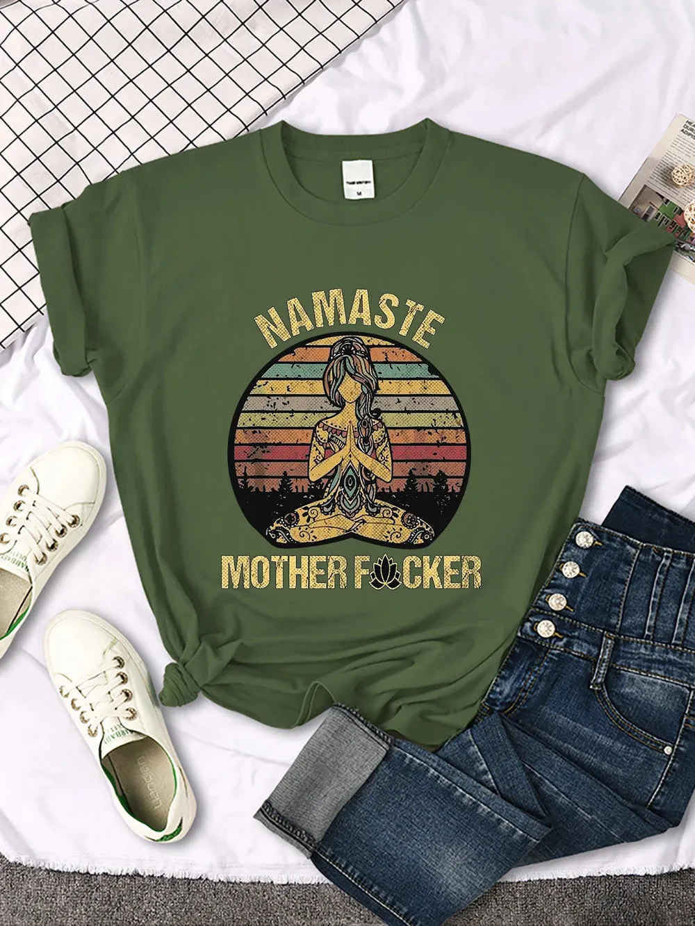 Vintage Namaste Mother** Design Womens T-Shirt