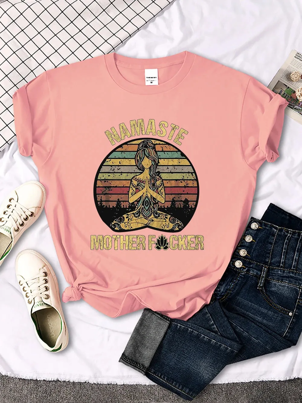 Vintage Namaste Mother** Design Womens T-Shirt