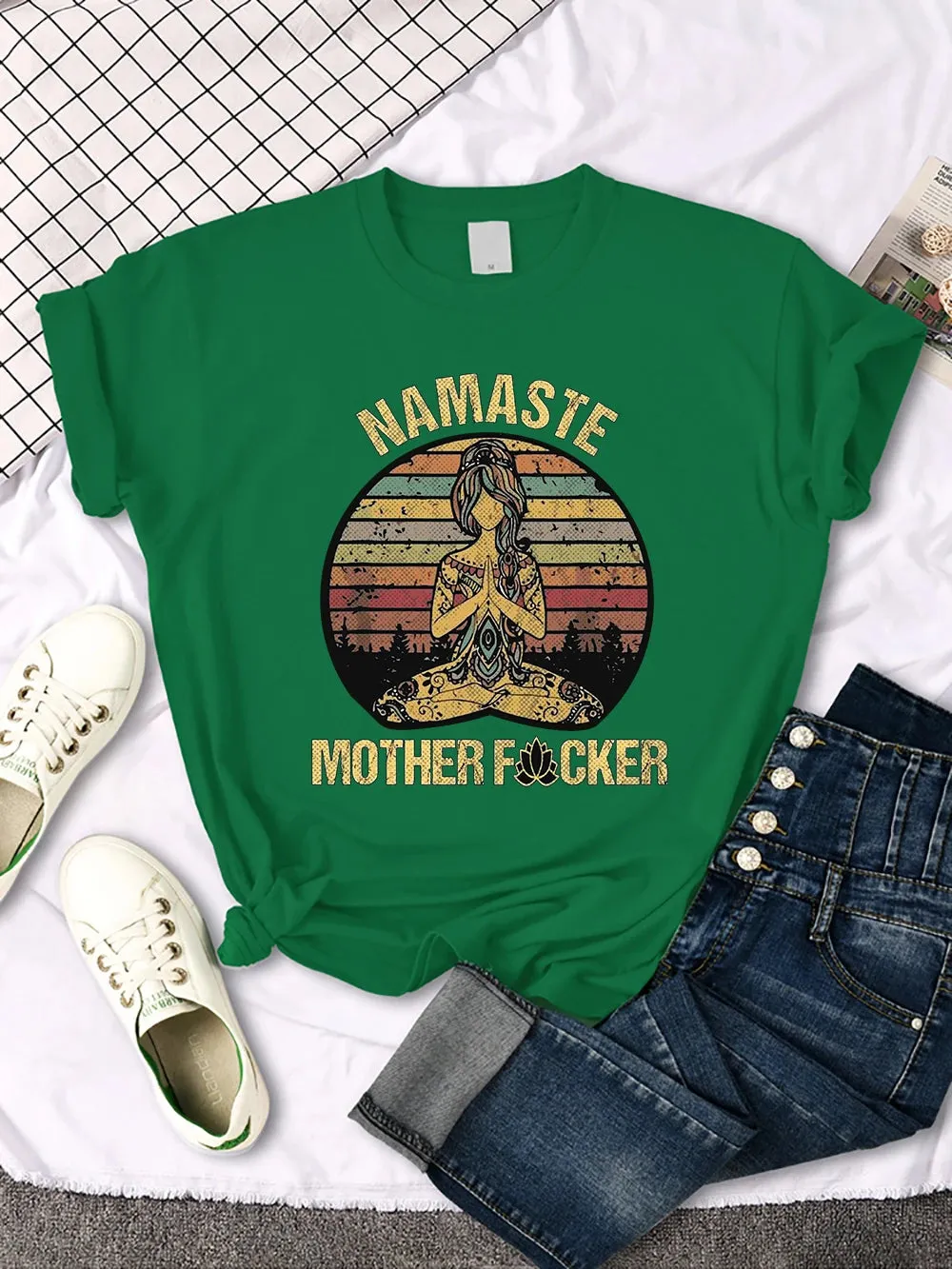 Vintage Namaste Mother** Design Womens T-Shirt