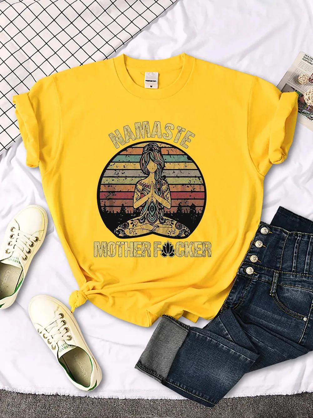 Vintage Namaste Mother** Design Womens T-Shirt
