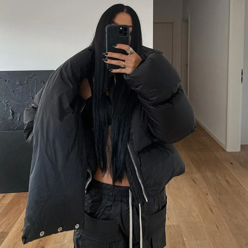 Winter Padded Jacket Coats for Women Long Sleeve Windproof Warm Short Parkas Fashion Slim Coats with Scarf Famale Outerwear