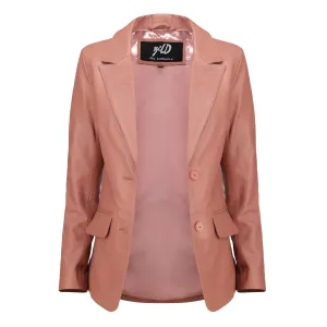 Women's Jild Classic Lambskin Pink Leather Blazer