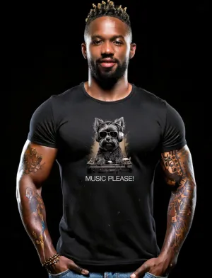 Yorkie Music Please! Black Collection Art Exclusive T-Shirts | GM Trademark